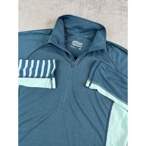 Outdoor Research Pullover Womens L Blue Enigma Half Zip Long Sleeve Wool Blend